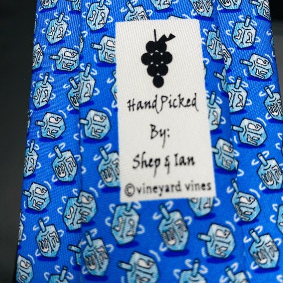 NWT Vineyard Vines Necktie Boy's "DREIDEL" Blue - Picture 6 of 7